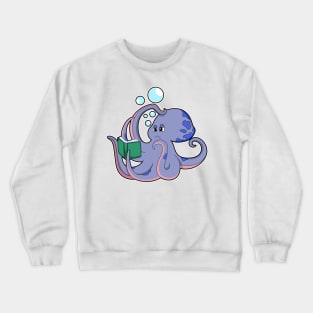 Octopus at Reading with Book Crewneck Sweatshirt